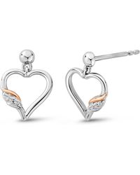 Clogau - Past Present Future Sterling Heart Earrings With Topaz - Lyst