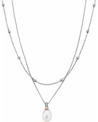 Clogau - Nature's Wonder Sterling Beachcomber Layered Necklace With Pearl - Lyst