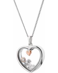 Clogau - Tree Of Life Sterling Inner Charm Heart Pendant With Topaz - Lyst