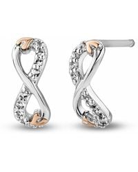 Clogau - Tree Of Life Sterling Infinity Stud Earrings With Topaz - Lyst