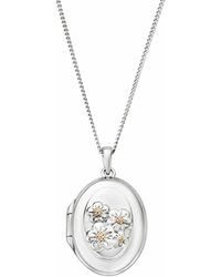 Clogau - Nature's Wonder Sterling Forget-Me-Not Locket - Lyst