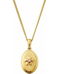 Clogau - Nature's Wonder 9Ct Solid Forget-Me-Not Pendant With Diamond - Lyst