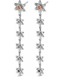 Clogau - Nature's Wonder Sterling Daffodil Drop-Hoop Earrings - Lyst