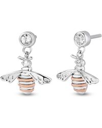 Clogau - Nature's Wonder Sterling Honey Bee Drop Earrings With Topaz - Lyst