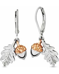 Clogau - Royal Sterling Oak Leaf Earrings - Lyst
