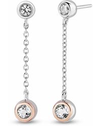 Clogau - Celebration Sterling Drop Chain Earrings With Topaz - Lyst