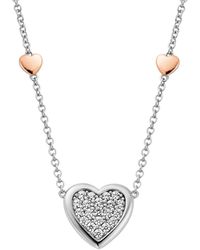 Clogau - Forever Yours Sterling Love Heart Necklace With Swarovski Zirconia - Lyst