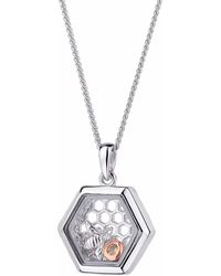 Clogau - Nature's Wonder Sterling Honey Bee Inner Charm Pendant With Citrine - Lyst
