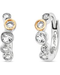 Clogau - Celebration Sterling Huggie Hoop Earrings With Topaz - Lyst