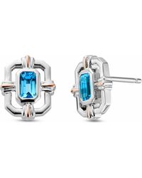 Clogau - Royal Sterling Gateways Stud Earrings With Swiss Topaz - Lyst