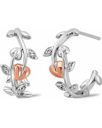 Clogau - Tree Of Life Sterling Vine Half-Hoop Earrings With Topaz - Lyst