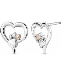 Clogau - Paw Prints Sterling Heart Stud Earrings With Topaz - Lyst