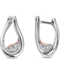 Clogau - Past Present Future Sterling Twist Hoop Earrings With Topaz - Lyst