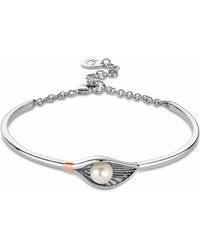 Clogau - Nature's Wonder Sterling Oyster Shell Banglet With Pearl - Lyst