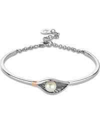 Clogau - Nature's Wonder Sterling Oyster Shell Banglet With Pearl - Lyst