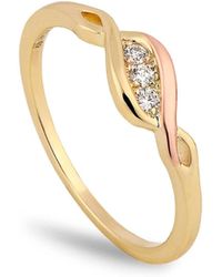 Clogau - Past Present Future 9Ct Solid Ring With Diamonds - Lyst