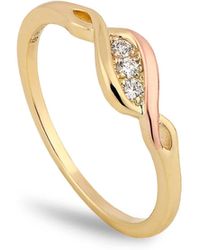 Clogau - Past Present Future 9Ct Solid Ring With Diamonds - Lyst