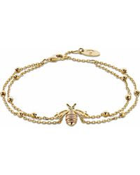 Clogau - Nature's Wonder 9Ct Solid Honey Bee Double-Chain Bracelet - Lyst