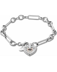 Clogau - Cariad Sterling Sparkle Figaro Bracelet With Topaz - Lyst