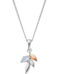 Clogau - Royal Sterling Leaf Pendant With Topaz - Lyst