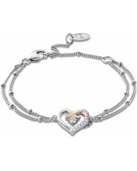 Clogau - Forever Yours Sterling Kiss Double-Chain Bracelet With Topaz - Lyst