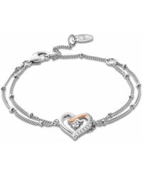 Clogau - Forever Yours Sterling Kiss Double-Chain Bracelet With Topaz - Lyst