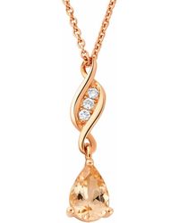 Clogau - Past Present Future 18Ct Solid 1854 Blend Pendant With Diamonds And Morganite - Lyst