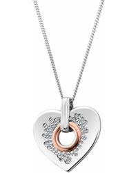 Clogau - Cariad Sterling Sparkle Big Heart Pendant With Topaz - Lyst