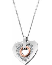 Clogau - Cariad Sterling Sparkle Big Heart Pendant With Topaz - Lyst