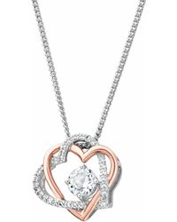 Clogau - Forever Yours Sterling Heart Pendant With Topaz - Lyst