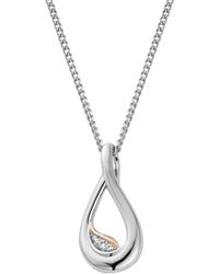 Clogau - Past Present Future Sterling Twist Pendant With Topaz - Lyst