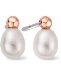 Clogau - Nature's Wonder Sterling Beachcomber Stud Earrings With Pearls - Lyst