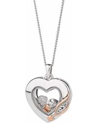 Clogau - Past Present Future Sterling Heart Inner Charm Pendant With Topaz - Lyst