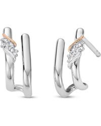 Clogau - Past Present Future Sterling Curve Stud Earrings With Topaz - Lyst