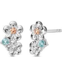 Clogau - Nature's Wonder Sterling Forget-Me-Not Cluster Stud Earrings With Swiss Topaz - Lyst