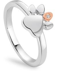 Clogau - Paw Prints Sterling Stacking Ring With Topaz - Lyst