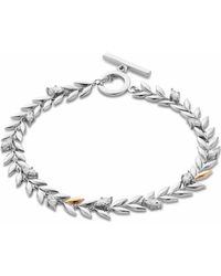 Clogau - Royal Sterling Leaf T-Bar Bracelet With Swarovski Zirconia - Lyst