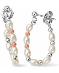 Clogau - Nature's Wonder Sterling Beachcomber Hoop Earrings With Pearls - Lyst
