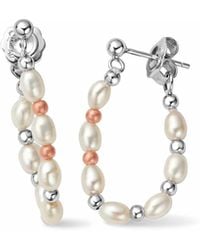 Clogau - Nature's Wonder Sterling Beachcomber Hoop Earrings With Pearls - Lyst