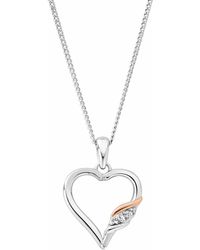 Clogau - Past Present Future Sterling Heart Pendant With Topaz - Lyst