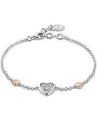 Clogau - Forever Yours Sterling Love Heart Bracelet With Swarovski Zirconia - Lyst