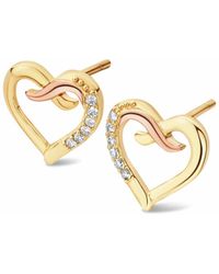 Clogau - Forever Yours 9Ct Solid Kiss Stud Earrings With Diamonds - Lyst