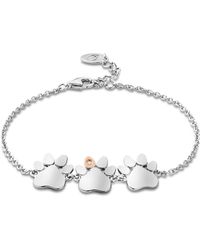 Clogau - Paw Prints Sterling Triple-Paw Bracelet With Topaz - Lyst