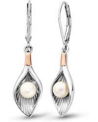 Clogau - Nature's Wonder Sterling Oyster Shell Drop Earrings With Pearls - Lyst