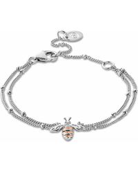 Clogau - Nature's Wonder Sterling Honey Bee Double-Chain Bracelet - Lyst
