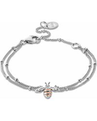 Clogau - Nature's Wonder Sterling Honey Bee Double-Chain Bracelet - Lyst