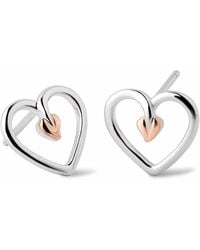 Clogau - Tree Of Life Sterling Heart Stud Earrings - Lyst