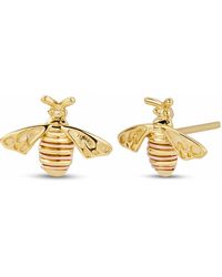Clogau - Nature's Wonder 9Ct Solid Honey Bee Stud Earrings - Lyst