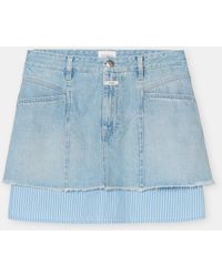 Closed - Damen Kurzer Denimrock Mit Popeline, (Größe) - Lyst