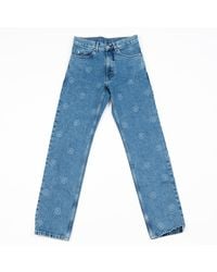 Martine Rose Relaxed Fit Logo Jeans - Blue